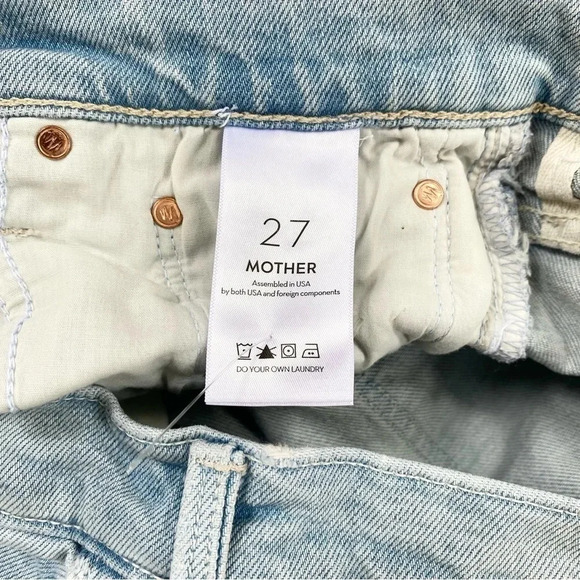 New Mother Scrapper Cuff Ankle Fray Denim Jeans Straight Leg Lonely Hearts Club - Picture 9 of 17